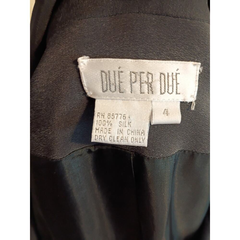 Due Per Due Blazer Black 100% Silk Sz 4 Classic Money - Picture 6 of 6